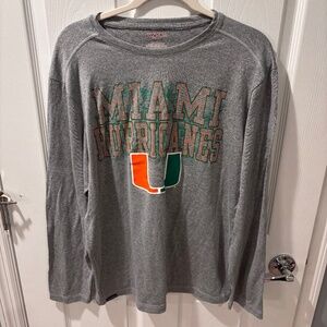 Jansport Miami Hurrianes UMiami Long Sleeve Collegiate Tee Size L